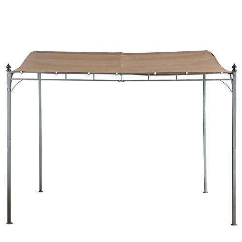 Cloud Mountain Sunshade Awning Gazebo Outdoor Patio Tilt Tent Canopy Shelter Steel Frame for Backyard Deck, Khaki - Thumbnail 7