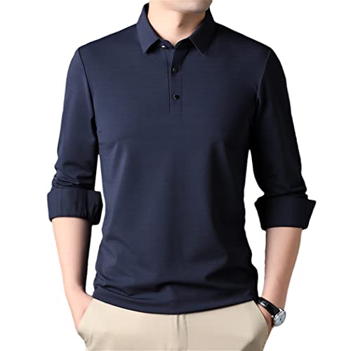Polo manches longues homme bleu marine idéal pour le style affaires décontracté