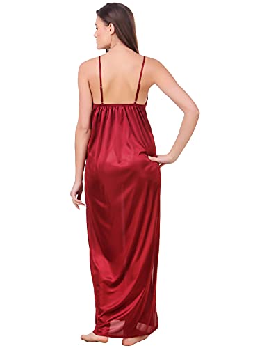 Image of Fasense Women's Satin Maxi Casual Nightgown