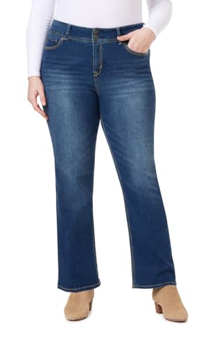 Image of WallFlower Luscious Curvy Bootcut Jeans for Women, Mid-Rise Insta Stretch Denim, Size-Inclusive Juniors Jeans