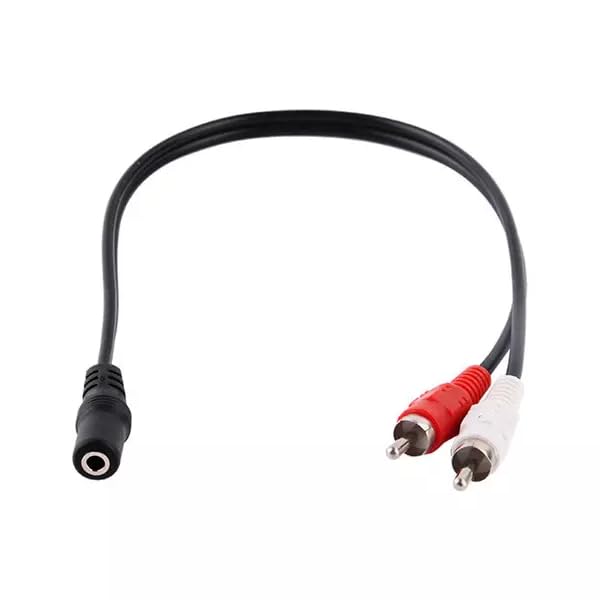 Generico Adattatore Stereo Jack Femmina Audio Cavo 2 RCA Maschio 30cm 3.5 mm Aux per TV, Stereo, Casse