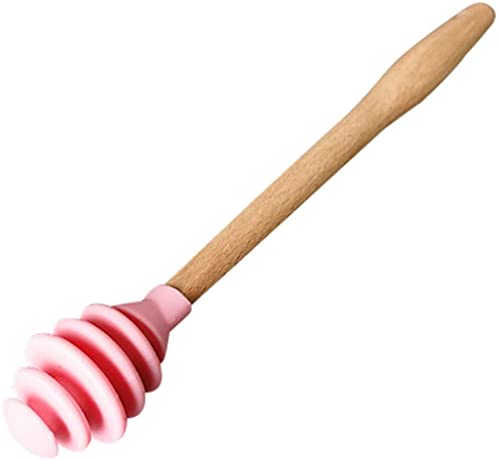 Generisch Manico lungo, durevole, silicone, cucchiaio per miele, bastone per zucchero per la cucina, rosa, durevole e attraente.