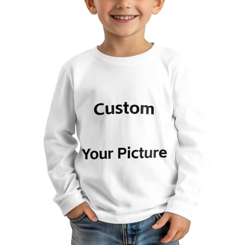 Image of WELLFLYHOM Long Sleeve T-Shirt for Boys Girls 3-16 Years Old Tee Tops Crewneck Pullover Shirts Fall Outfits