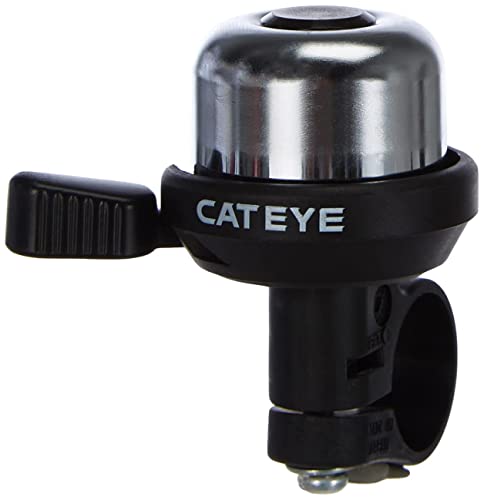Cateye PB-1000 Wind-Bell Fahrradklingel, Silber/Schwarz, One Size Cover