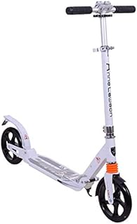 SEESEE.U Adult Folding Kick Scooter Foldable - 2 Big PU Wheels, Portable Commuter Kick Scooter Foldable with Adjustable Handlebars, Non-electric, 100kg Weight Capacity