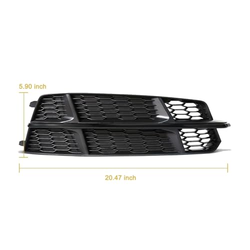 Cubiertas de parachoques Audi A6 con rejilla de panal y acabado plateado 5