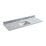 WOODBRIDGE 61' x22 Vanity Mount Rectangle Bowl, Carra, Natrual Stone, Single Faucet Hole....