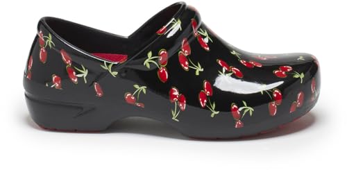 Image of Anywear SR Angel Slip Resistant Work Shoes for Women - Fluid Resistant Nursing Clogs - All Day Comfort Gardening, Nurse Clogs & Chef Shoes - Very Cherry - 10 Women /8 Men