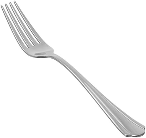Amazon Basics Stainless Steel Dinner Forks with Scalloped Edge, Pack of 12, Silver