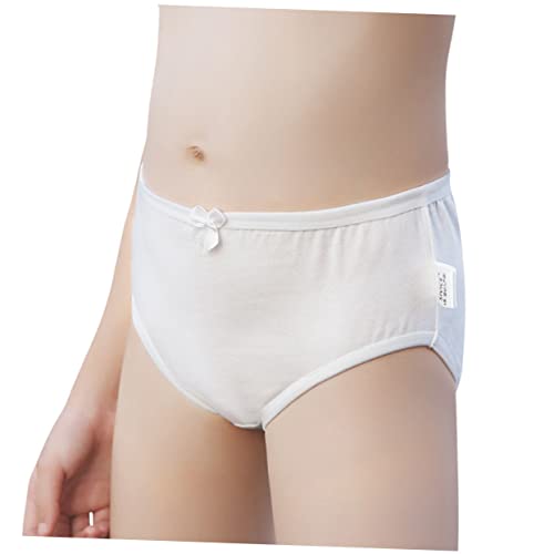 3pcs Cotton Panties for Girls Dance Briefs Elastic Waist Comfortable Cotton Hipster for Girls White