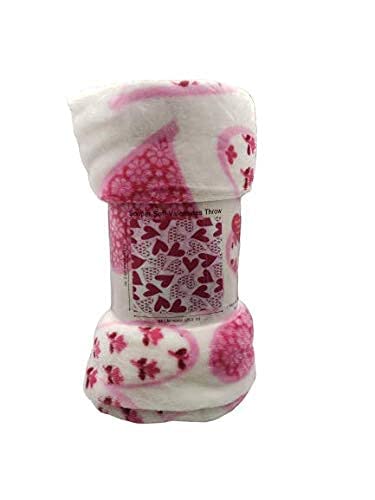 Amor Eterno Be Mine Love Collection Valentine's Day Heart Ultra Plush Throw Blanket (50" X 60") - Whimsical Hearts #TOP3