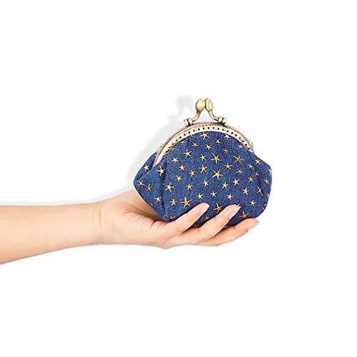 Isuperb Coin Purse Coin Bag Star Pouch Kiss-Lock Change Purse Small Wallets Coin Pouch For Women (Navy Blue) #TOP6