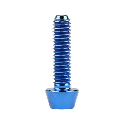 Image of Titanium Ti DIN912 M4 8 10 12 15 20mm Tapered Head Hex Bolts Bicycle Screws Pack of 6 (Blue, M4x15mm)