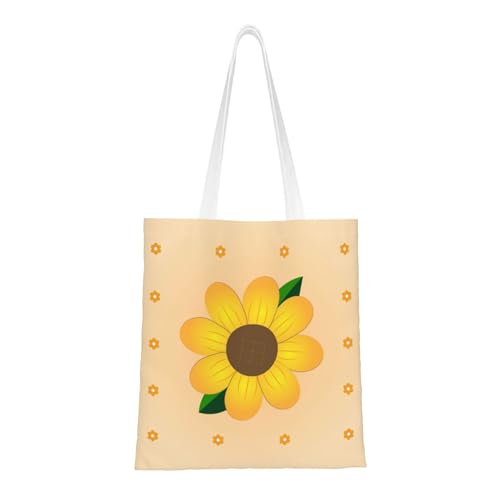 hhbiuuo Bolsa de lona con estampado de girasol dorado para mujer, bolsas de playa reutilizables para comestibles, bonito bolso de compras, para el trabajo, viajes, gimnasio
