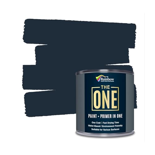 THE ONE All-In-One Paint & Primer - Midnight Satin 250 ml | Multi-Surface 1 Coat Formula | Easy Indoor & Outdoor Decorating for Home & Garden Walls Floors Furniture | Durable Water-Based Low VOC