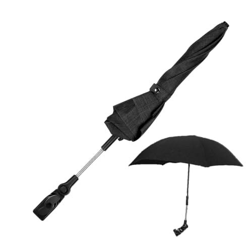 Sombrilla Universal Carrito de Bebé, Protección UV 50+, con Soporte para Tubos Redondos y Ovalados para Sombrilla Cochecito y Silla de Paseo Bebé,Doble Orificio de Sujeción,78cm Diámetro