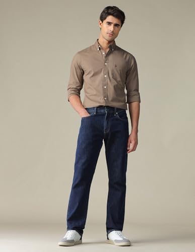 Image of U.S. Polo ASSN. Solid Tailored Fit Cotton Shirts for Men - 100% Cotton, Full Sleeve Mens Casual Shirts