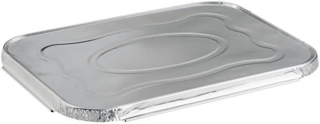 Rectangular Aluminum Lids for 2.25 lb Oblong Pans 8.25 x 5.75 Inch | Heavy Duty Disposable Foil Covers with Secure Fit | Heat Retention for Catering Takeout Meal Prep | Bulk Pack 240 Lids