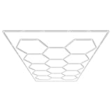 VEVOR Hexagon Garage Lights, 86400LM 14 Grid Honeycomb LED Shop Lights, DIY Cool White Car Detailing Garage Ceiling Lighting Bright Shop Light for Gym Basement Workshop