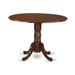 East West Furniture DLML5-MAH-W 5 Piece Modern Dining Table Set Includes a Round Wooden Table with Dropleaf and 4 Kitchen Dining Chairs, 42x42 Inch, Mahogany East West Furniture DLML5 MAH W 5 Piece Modern Dining Table Set Includes a Round Wooden Table with Dropleaf and 4 Kitchen Dining Chairs 42×42 Inch Mahogany