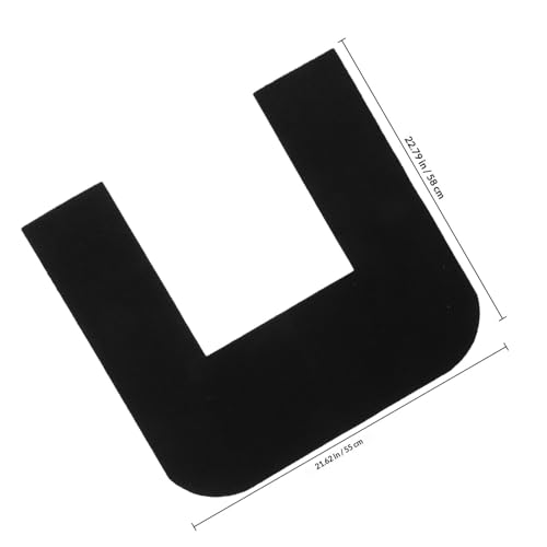 Alfombrilla para inodoro en forma de U lavable color negro de poliester 4