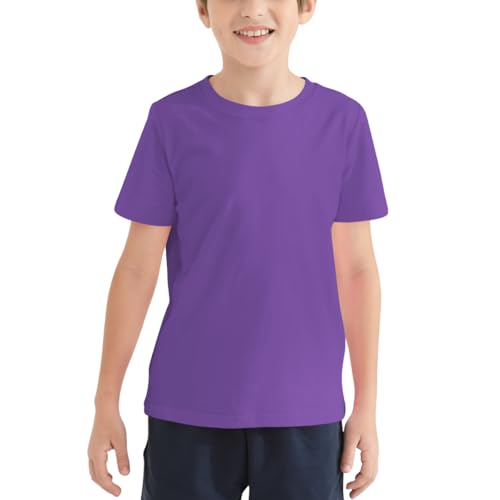 QBK 2T-12Y Boys T Shirts Short Sleeve Tees 100% Cotton Crewneck Soft Basic Summer Top Solid Toddler Kids Tee Shirt