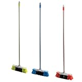 Besen mit Stiel , 3-er Set, Farbe: Grün, Rot, Blau; Aus Polypropylen und Stahl, Made in EU