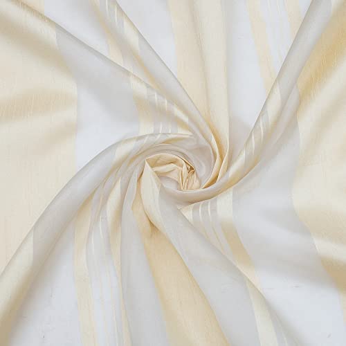 Image of Deco Window Polyester Sheer Curtains 7 feet Long Set of 2, (Eyelet,Champagne, 4X7FT) Curtains for Bedroom and Living Room