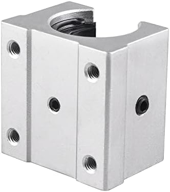 CNCMANS 4Pcs SBR25UU Linear Rail Bearing Slide Block 25mm Aluminum Open Block, CNC Parts for SBR25 256mm Linear Guide Rail