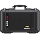 PELI 1535 Air lekka walizka ochronna na kółkach z wyposażeniem do aparatu, odporna na wodę i kurz, pojemność 27 l, system podziału TrekPak (możliwość dopasowania), kolor: czarny
