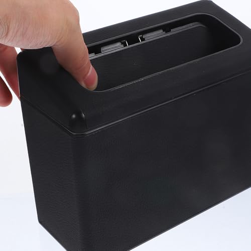 Papelera para auto hecha de cuero artificial elegante con interior de plástico 6
