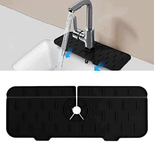 Silicone Kitchen Faucet Sink Splash Guard,Sink Water Splash Guard Faucet Handle Drip Catcher Tray Mat