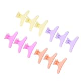 Aramox 12pcs Schmetterlingshaarklammern Salon Clips Friseurklemmen Nicht -Schlupf Leicht Zum Styling Schneiden Ausmalbilder mit 9 Krallen (Kristallhaarsalon)