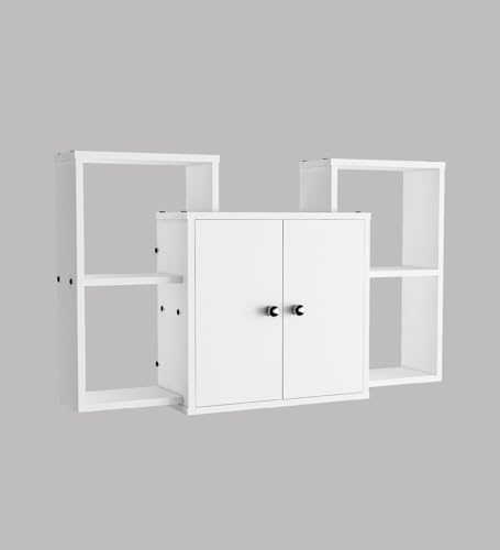 Image of WYDE Multipurpose Modular Wall Racks /Shelves /Organiser /Decor Particle Board Wall Shelf (Number of Shelves - 4, White)