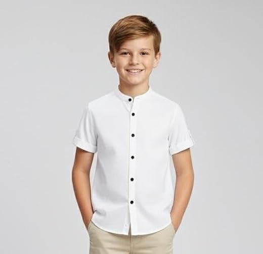 Boys Regular Fit Shirt Lightweight Cotton Material for All Day Comfort and Easy Movement