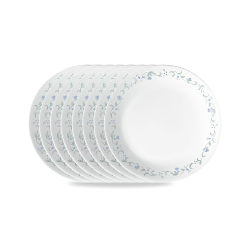 Corelle Vitrelle 6.75 Salad Appetizer Plate Set Triple Layer Glass and Chip Resistant Lightweight Round Plates 6-Piece Country Cottage