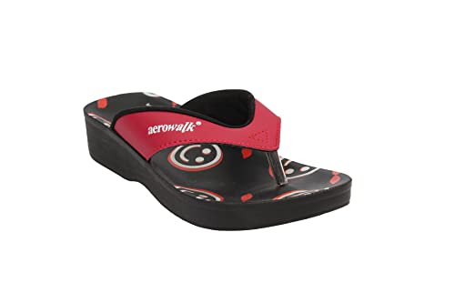Image of AEROWALK Stylish Fashion Slipper for Women | Comfortable| Lightweight | Anti Skid | Casual Office Footwear (0895 BLACK)