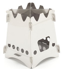 EmberLit Stove "Original" Stainless Steel Wood Burning Stove with Cross Bars