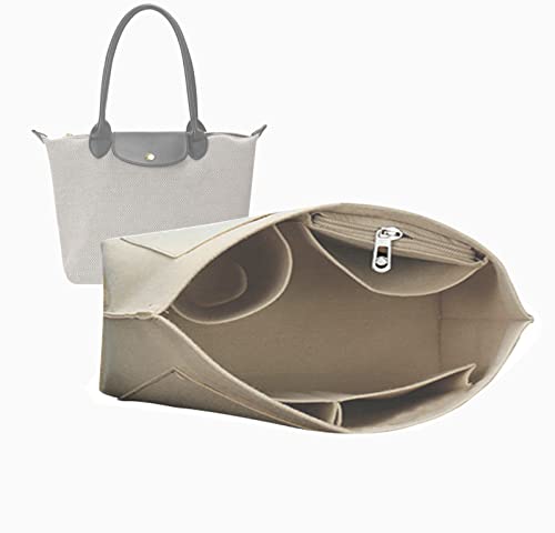 Lckaey tote insert organizer bags for longchamp bag women le pliage tote organizer 1028beige-L