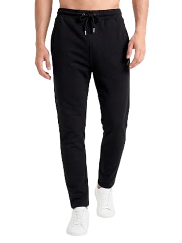Image of Clans & Hans Men's 100% Pure Cotton Regular Fit Mid Rise Track Pant with Zipper Side Pockets and Back Pocket | Casual Gym Jogging Lounge Wear
