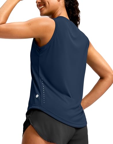 SANTINY Sleeveless Workout Tops for Women Breathable Lightweight Athletic Running Tank Tops Active Tennis Yoga Shirts