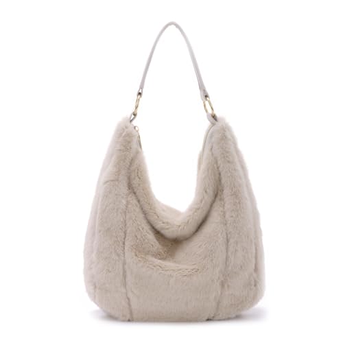 Bolso de hombro de felpa para mujer suave invierno miniatura 1
