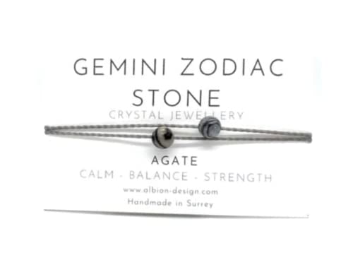 Zodiac Crystal Bracelet - Star Sign Crystal Bracelet - Natural Gemstone Zodiac Bracelet (Gemini)