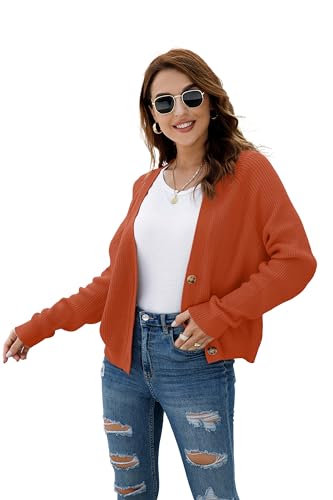 Image of TASAMO Womens Cardigan Sweaters 2026 Fall Cropped Lightweight Sweater