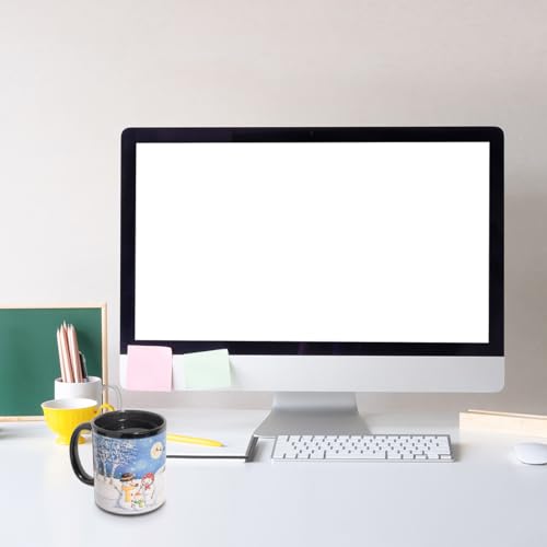 yuyiqi Heat Changing Snowman Ceramic Mug Colour Changing Mugs Magical Coffee Mug Tea Cup 12 Ounce - Novelty for Xmas Funny Gifts, Blue/White/Red