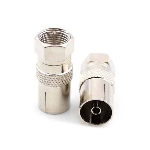 Adaptador Coaxial De Cable - Conector RF Hembra A Macho, Construcción Metálica Duradera, Instalación Fácil, Alta Integridad Señal | Para Transmisión RF, Entretenimiento En Casa, Difusión Video
