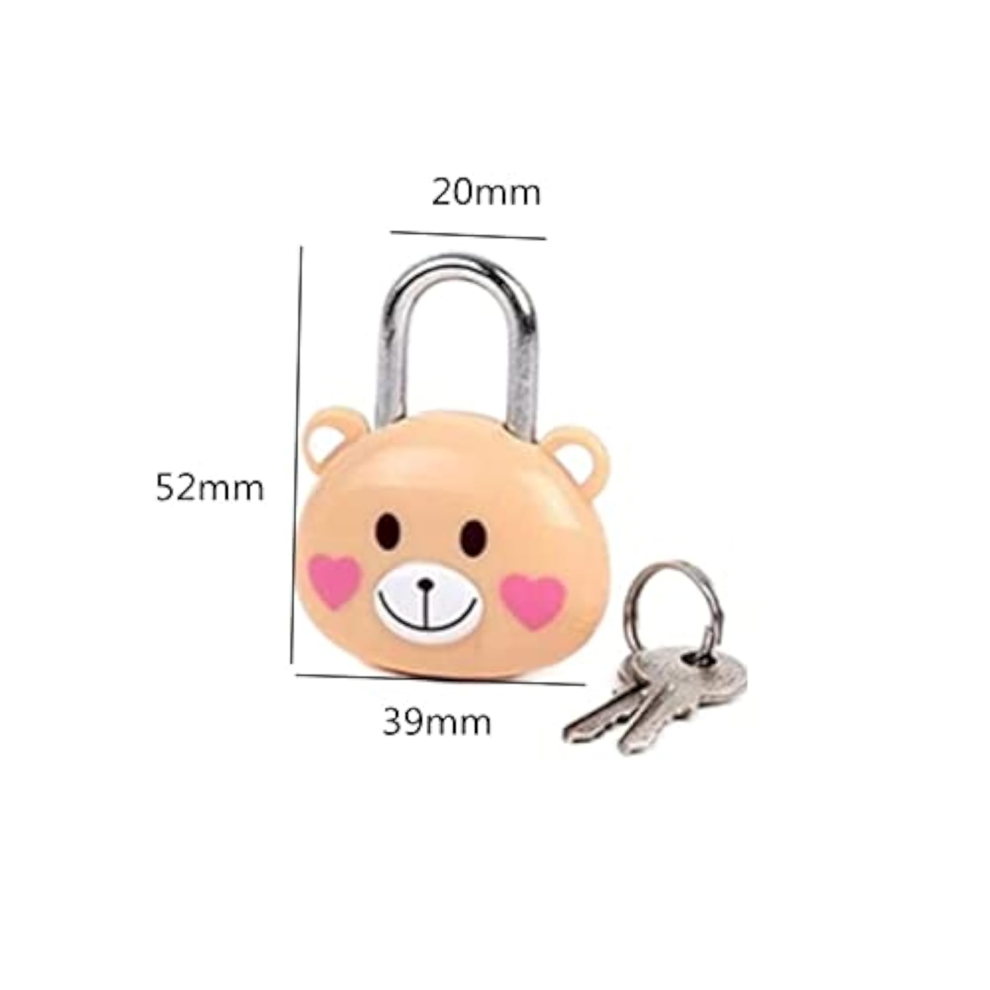 Cute Bear Lock Padlock with Keys, 2PCS