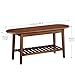 HOOBRO Dining Bench, 2-Tier Bamboo Farmhouse Entryway Bench, Indoor Storage Wooden Bench for Living Room, Dining Room, Hallway, Bedroom, Entryway, Bathroom, Brown BR06CD01