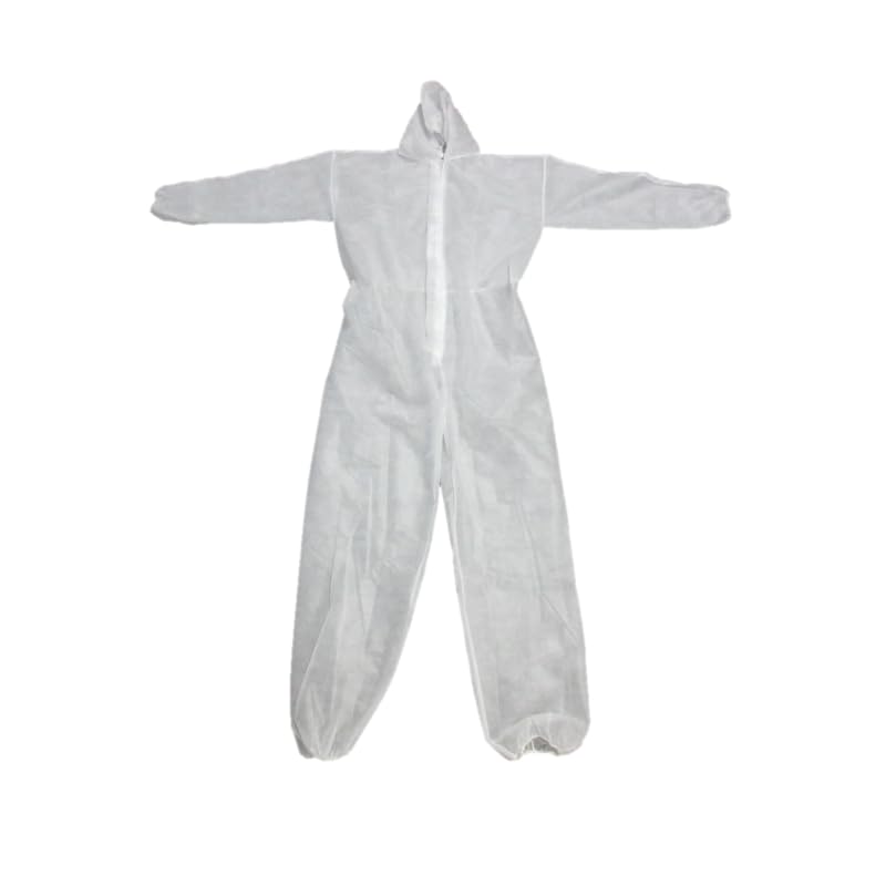 Combinaison jetable Blanche Homme Avec capuche combinaison de sécurité carton de 50 pièces poussière et liquide non dangereux TM