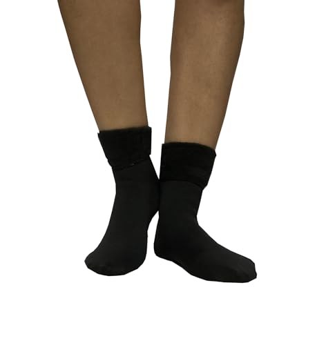 Image of Glus Unisex Winter Warm Fleece Socks, 100% Warm Super Hot For Men & Women